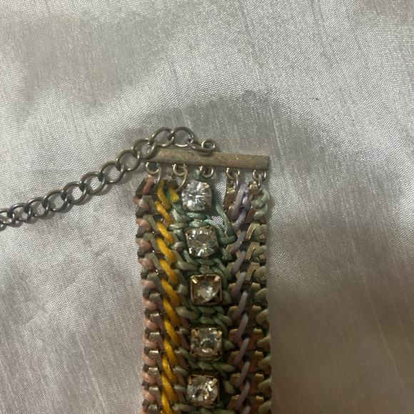 Multicolor Woven necklace with Rhinestones - Picture 8 of 8